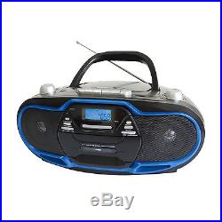 Supersonic Portable Boombox MP3/CD/Cassette Rec/AM/FM/USB/Radio/AUX Player BLUE