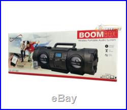 Supersonic SC-2711BT Bluetooth Portable Boombox MP3/CD Player/FM/USB/AUX/Remote