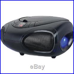 Sylvania Portable Bluetooth CD Player Boom Box with Radio and Blue LED Light