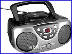 Sylvania SRCD243 Portable CD Player with AM/FM Radio, Boombox (Black) Black
