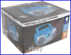 Sylvania SRCD243 Portable CD Player with AM/FM Radio Boombox Blue