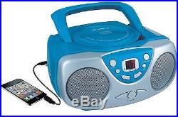 Sylvania SRCD243 Portable CD Player with AM/FM Radio Boombox (Blue) Blue