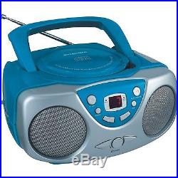 Sylvania SRCD243 Portable CD Player with AM/FM Radio, Boombox (Blue), New