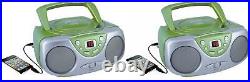 Sylvania SRCD243 Portable CD Player with AM/FM Radio, Boombox(Green) Green
