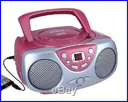 Sylvania SRCD243 Portable CD Player with AM/FM Radio, Boombox Pink