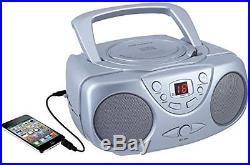 Sylvania SRCD243 Portable CD Player with AM/FM Radio, Boombox (Silver) New