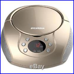 Sylvania Top Loading CD Player Boombox with AM/FM Radio, Champagne #SRCD261CHAP