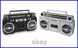 TECHPLAY MONSTER BLACK BOOMBOX RETRO 80s STYLE GHETTO BLASTER CD AM FM BLUETOOTH