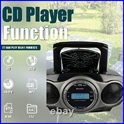 TR631 Portable Boombox CD Player Combo with FM Stereo Radio, Bluetooth, AUX