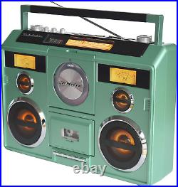 Teal Portable Stereo Boombox with Bluetooth, CD, and Cassette