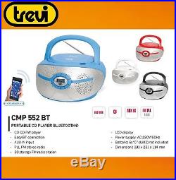Trevi CMP 550 Portable Boombox CD And MP3 Player, PLL Digital FM Radio With And