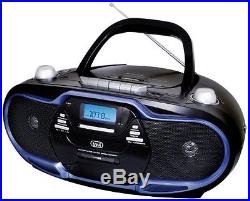 Trevi CMP574 Portable AM/FM Stereo Boombox with CD Player, Cassette Player /