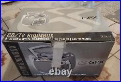 Tube vintage GPX cd tv BOOMBOX radio PORTABLE player 5 black white