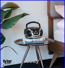 Tyler Portable Cd Player Boombox Radio Am/Fm Top Loading Ac Battery Compatible