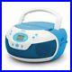 Tyler Portable Neon Blue Stereo CD Player with AMFM Radio and Aux & Headphone Ja