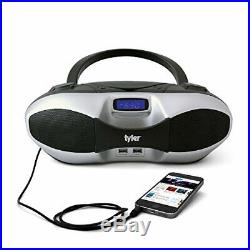 Tyler Portable Sport Stereo MP3/CD Boombox Player TAU104-SL with USB Charging