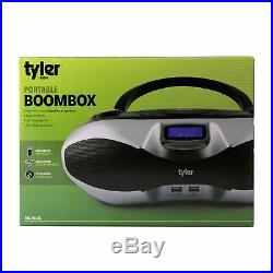 Tyler Portable Sport Stereo MP3CD Boombox Player TAU104-SL with USB Charging Por