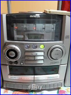 VINTAGE Aiwa CA-DW535 AM/FM Radio Dual Cassette Portable Stereo Boombox