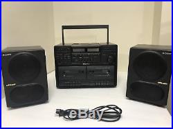 VINTAGE SONY CFD-470 AM/FM Stereo Dual Cassette CD Boombox MEGA BASS -TESTED