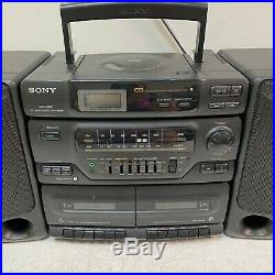 VTG 1993 Sony CFD-560 Boombox Portable Cassette CD Player AM/FM Radio Mega Bass