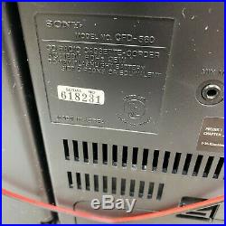 VTG 1993 Sony CFD-560 Boombox Portable Cassette CD Player AM/FM Radio Mega Bass