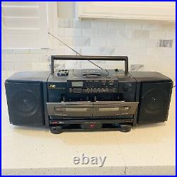 VTG JVC PC-X100 Portable System CD Player FM AM Cassette Hyper Bass 1990 Read