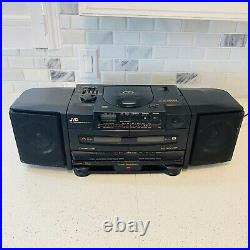 VTG JVC PC-X100 Portable System CD Player FM AM Cassette Hyper Bass 1990 Read