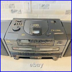 VTG JVC PC-X100 Portable System CD Player FM AM Cassette Hyper Bass 1990 Read