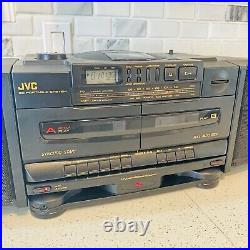 VTG JVC PC-X100 Portable System CD Player FM AM Cassette Hyper Bass 1990 Read