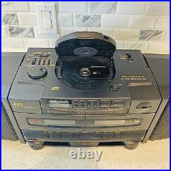 VTG JVC PC-X100 Portable System CD Player FM AM Cassette Hyper Bass 1990 Read