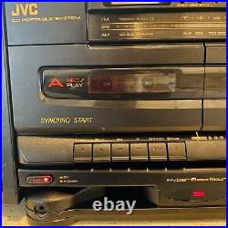 VTG JVC PC-X100 Portable System CD Player FM AM Cassette Hyper Bass 1990 Read