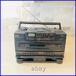 VTG JVC PC-X100 Portable System CD Player FM AM Cassette Hyper Bass 1990 Read