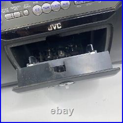 VTG JVC RV-DP100 Boombox Tape CD Mic Guitar Inputs Drum Pads Woofers Remote READ