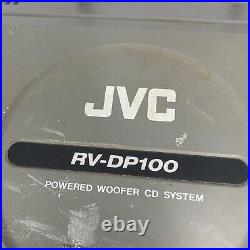 VTG JVC RV-DP100 Boombox Tape CD Mic Guitar Inputs Drum Pads Woofers Remote READ