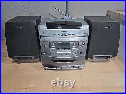 VTG Sony CFD-C1000 Boombox 3 CD Changer Dual Cassette AM/FM (No Remote) TESTED