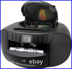 Versatile AM/FM Boombox with CD, Cassette Player, & Aux Perfect for Travel Versatile AM/FM Boombox with CD, Cassette Player, & Aux Perfect for Travel