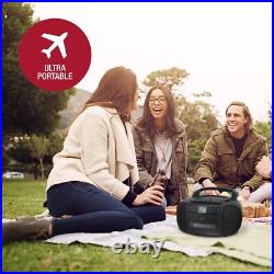 Versatile AM/FM Boombox with CD, Cassette Player, & Aux Perfect for Travel Versatile AM/FM Boombox with CD, Cassette Player, & Aux Perfect for Travel