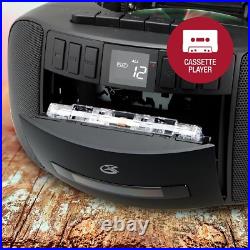 Versatile AM/FM Boombox with CD, Cassette Player, & Aux Perfect for Travel Versatile AM/FM Boombox with CD, Cassette Player, & Aux Perfect for Travel