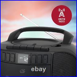 Versatile AM/FM Boombox with CD, Cassette Player, & Aux Perfect for Travel Versatile AM/FM Boombox with CD, Cassette Player, & Aux Perfect for Travel