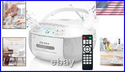 Versatile CD and Cassette Player Boombox with Bluetooth, AM/FM Radio, Remote Versatile CD and Cassette Player Boombox with Bluetooth, AM/FM Radio, Remote