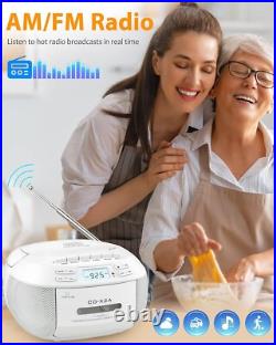 Versatile CD and Cassette Player Boombox with Bluetooth, AM/FM Radio, Remote Versatile CD and Cassette Player Boombox with Bluetooth, AM/FM Radio, Remote