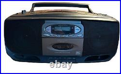 Vintage 1990s Garrard 360Gar Portable Dual CD Radio Cassette Boombox Tested