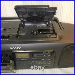 Vintage 1990s Sony CFD-55 Portable Stereo Boombox CD Tape Cassette Player Radio
