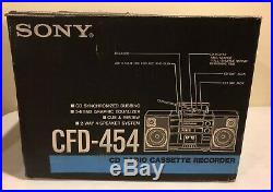 Vintage 80s 90s Sony CFD-454 Portable AM/FM Cassette Recorder CD Player Boombox