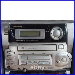 Vintage AIWA CA-DW630 Stereo Disc CD Player Dual Cassette Boombox With Speakers