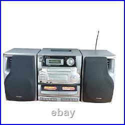 Vintage AIWA CA-DW630 Stereo Disc CD Player Dual Cassette Boombox With Speakers