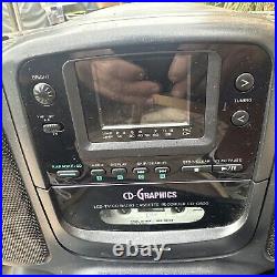 Vintage Casio CD-g500 Boombox with TV CD Player Cassette Radio Karaoke Rare Teste