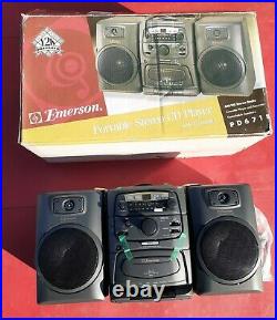 Vintage Emerson Boombox AM/FM Cassette Stereo CD player Ghetto Blaster 90s NEW