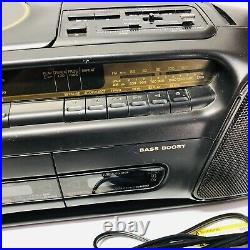 Vintage Fisher Boombox AMFM Double Cassette Player Portable Stereo CD (Shlf)