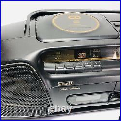 Vintage Fisher Boombox AMFM Double Cassette Player Portable Stereo CD (Shlf)